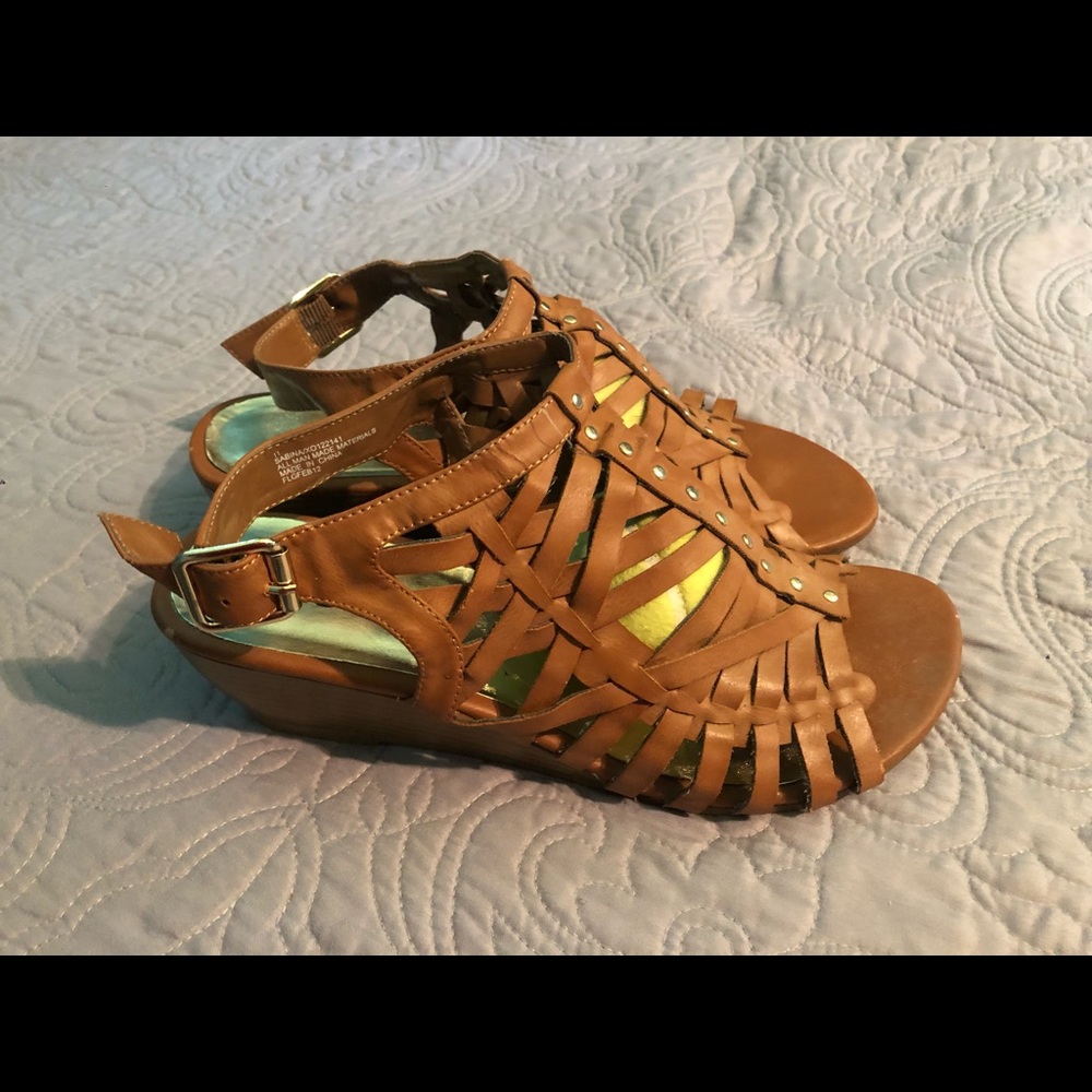 XOXO wedge sandals with adjustable strap